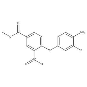 Methyl 4-(4-amino-3-fluorophenylthio)-3-nitrobenzoate结构式