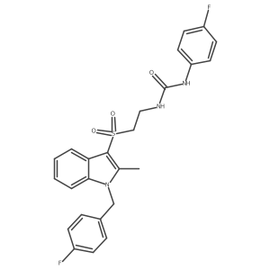 1-(2-((1-(4-fluorobenzyl)-2-methyl-1H-indol-3-yl)sulfonyl)ethyl)-3-(4-fluorophenyl)urea Structure