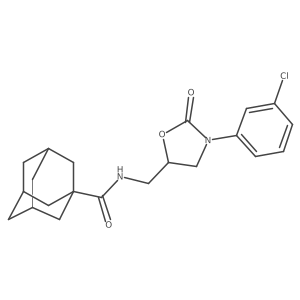 (3r,5r,7r)-N-((3-(3-chlorophenyl)-2-oxooxazolidin-5-yl)methyl)adamantane-1-carboxamide Structure