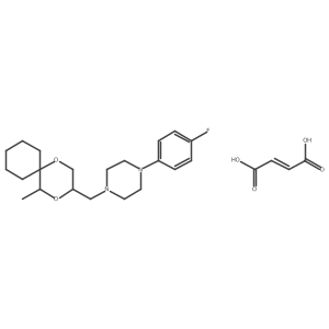 Piperazine, 1-(4-fluorophenyl)-4-((5-methyl-1,4-dioxaspiro(5.5)undec-3-yl)methyl)-, (E)-2-butenedioate Structure