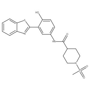 N-(3-(benzo[d]thiazol-2-yl)-4-hydroxyphenyl)-1-(methylsulfonyl)piperidine-4-carboxamide Structure