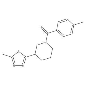 (3-(5-Methyl-1,3,4-thiadiazol-2-yl)piperidin-1-yl)(p-tolyl)methanone Structure