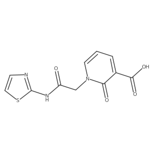 2-Oxo-1-(thiazol-2-ylcarbamoylmethyl)-1,2-dihydro-pyridine-3-carboxylic acid结构式