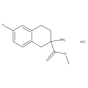2-Amino-6-fluoro-1,2,3,4-tetrahydro-naphthalene-2-carboxylic acid methyl ester hydrochloride结构式