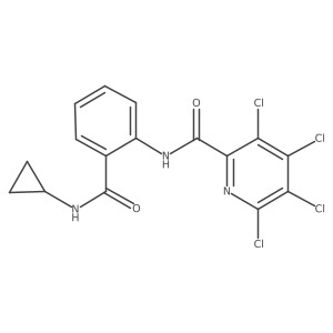 3,4,5,6-tetrachloro-N-[2-(cyclopropylcarbamoyl)phenyl]pyridine-2-carboxamide结构式