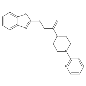 2-(Benzo[d]thiazol-2-ylthio)-1-(4-(pyrimidin-2-yl)piperazin-1-yl)ethanone Structure