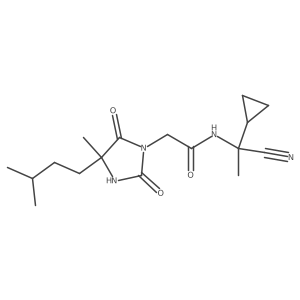 N-(1-cyano-1-cyclopropylethyl)-2-[4-methyl-4-(3-methylbutyl)-2,5-dioxoimidazolidin-1-yl]acetamide结构式