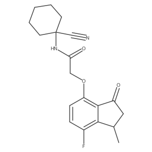 N-(1-cyanocyclohexyl)-2-[(7-fluoro-1-methyl-3-oxo-2,3-dihydro-1H-inden-4-yl)oxy]acetamide结构式