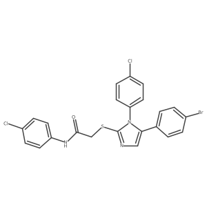 2-((5-(4-bromophenyl)-1-(4-chlorophenyl)-1H-imidazol-2-yl)thio)-N-(4-chlorophenyl)acetamide Structure