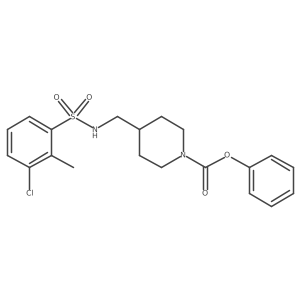 Phenyl 4-((3-chloro-2-methylphenylsulfonamido)methyl)piperidine-1-carboxylate结构式
