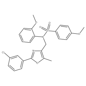N-((2-(3-chlorophenyl)-5-methyloxazol-4-yl)methyl)-4-methoxy-N-(2-methoxyphenyl)benzenesulfonamide结构式