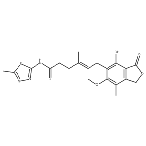 (E)-6-(4-hydroxy-6-methoxy-7-methyl-3-oxo-1,3-dihydroisobenzofuran-5-yl)-4-methyl-N-(5-methyl-1,3,4-thiadiazol-2-yl)hex-4-enamide结构式