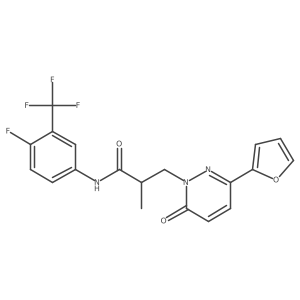 N-(4-fluoro-3-(trifluoromethyl)phenyl)-3-(3-(furan-2-yl)-6-oxopyridazin-1(6H)-yl)-2-methylpropanamide结构式