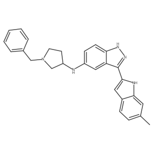 N-(1-benzylpyrrolidin-3-yl)-3-(6-methyl-1H-indol-2-yl)-1H-indazol-5-amine Structure