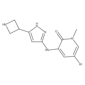 3-(5-(Azetidin-3-yl)-1H-pyrazol-3-ylamino)-5-bromo-1-methylpyridin-2(1H)-one结构式
