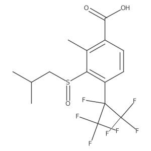 4-(1,1,1,2,3,3,3-Heptafluoropropan-2-yl)-2-methyl-3-(2-methylpropane-1-sulfinyl)benzoic acid Structure