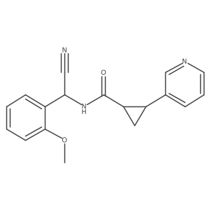 N-[cyano(2-methoxyphenyl)methyl]-2-(pyridin-3-yl)cyclopropane-1-carboxamide结构式