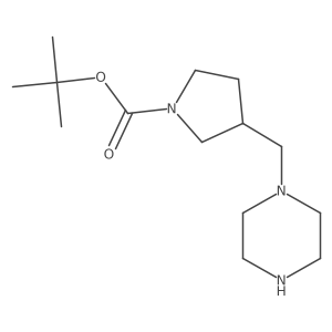 Tert-butyl 3-[(piperazin-1-yl)methyl]pyrrolidine-1-carboxylate结构式