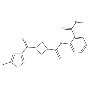 Methyl 2-(1-(5-methylisoxazole-3-carbonyl)azetidine-3-carboxamido)benzoate结构式