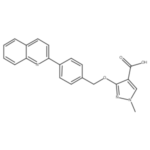 1-Methyl-3-((4-(quinolin-2-yl)benzyl)oxy)-1H-pyrazole-4-carboxylic acid Structure