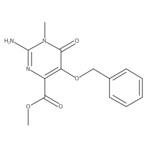 Methyl 2-amino-5-(benzyloxy)-1-methyl-6-oxo-1,6-dihydropyrimidine-4-carboxylate结构式