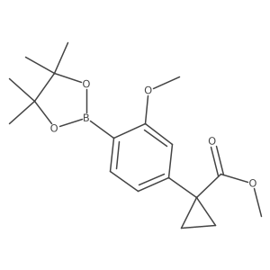 1-[3-Methoxy-4-(4,4,5,5-tetramethyl-1,3,2-dioxaborolan-2-yl)phenyl]cyclopropanecarboxylic acid methyl ester Structure