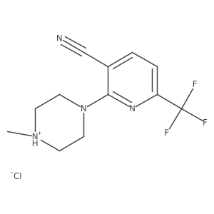 1-[3-Cyano-6-(trifluoromethyl)-2-pyridinyl]-4-methylhexahydropyrazin-4-ium chloride结构式