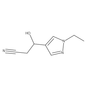 3-(1-ethyl-1H-pyrazol-4-yl)-3-hydroxypropanenitrile Structure