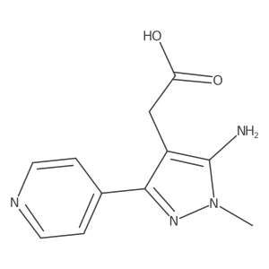 2-(5-Amino-1-methyl-3-(pyridin-4-yl)-1H-pyrazol-4-yl)acetic acid结构式