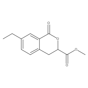methyl 7-ethyl-1-oxo-3,4-dihydro-1H-2-benzopyran-3-carboxylate结构式