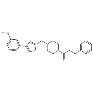 4-{[3-(3-Methoxyphenyl)-1,2,4-oxadiazol-5-yl]methyl}-1-(3-phenylpropanoyl)piperidine Structure