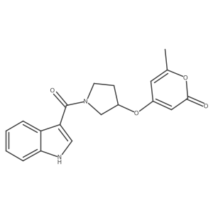 4-((1-(1H-indole-3-carbonyl)pyrrolidin-3-yl)oxy)-6-methyl-2H-pyran-2-one Structure