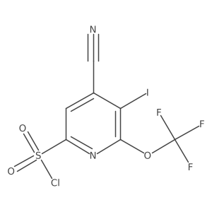 4-Cyano-3-iodo-2-(trifluoromethoxy)pyridine-6-sulfonyl chloride结构式