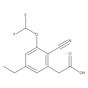 2-(2-Cyano-3-(difluoromethoxy)-5-ethylphenyl)acetic acid结构式