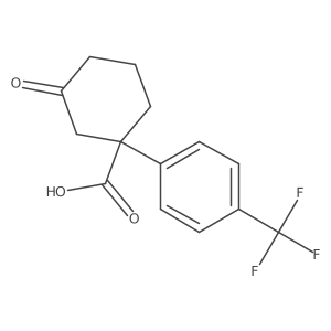 3-Oxo-1-(4-(trifluoromethyl)phenyl)cyclohexanecarboxylic acid结构式
