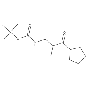 tert-butyl N-(3-cyclopentyl-2-methyl-3-oxopropyl)carbamate结构式