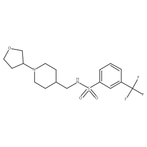 N-((1-(tetrahydrofuran-3-yl)piperidin-4-yl)methyl)-3-(trifluoromethyl)benzenesulfonamide结构式