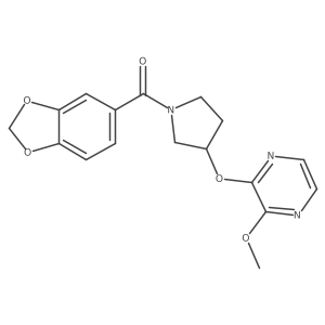 Benzo[d][1,3]dioxol-5-yl(3-((3-methoxypyrazin-2-yl)oxy)pyrrolidin-1-yl)methanone结构式