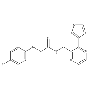 2-((4-fluorophenyl)thio)-N-((3-(furan-3-yl)pyrazin-2-yl)methyl)acetamide结构式