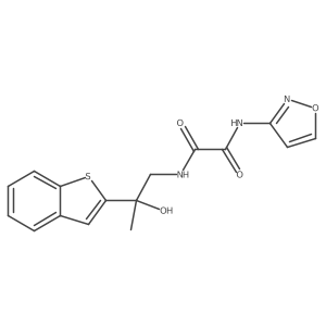 N1-(2-(benzo[b]thiophen-2-yl)-2-hydroxypropyl)-N2-(isoxazol-3-yl)oxalamide结构式