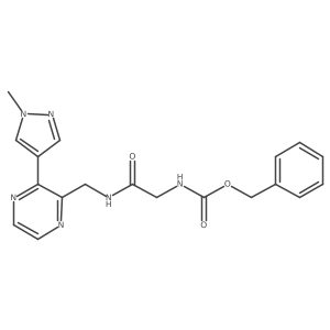 benzyl (2-(((3-(1-methyl-1H-pyrazol-4-yl)pyrazin-2-yl)methyl)amino)-2-oxoethyl)carbamate结构式