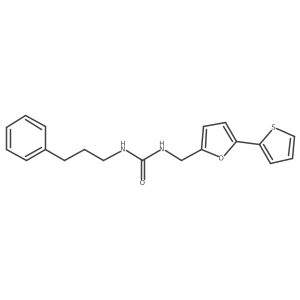 1-(3-Phenylpropyl)-3-((5-(thiophen-2-yl)furan-2-yl)methyl)urea结构式