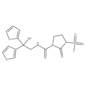 N-(2-(furan-3-yl)-2-hydroxy-2-(thiophen-2-yl)ethyl)-3-(methylsulfonyl)-2-oxoimidazolidine-1-carboxamide结构式