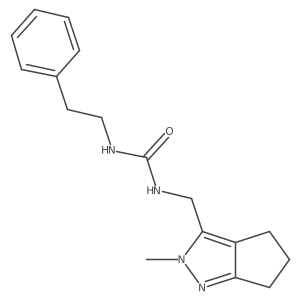 1-((2-Methyl-2,4,5,6-tetrahydrocyclopenta[c]pyrazol-3-yl)methyl)-3-phenethylurea Structure