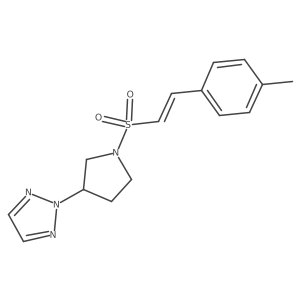 (E)-2-(1-((4-methylstyryl)sulfonyl)pyrrolidin-3-yl)-2H-1,2,3-triazole Structure
