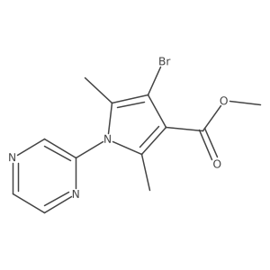 Methyl 4-bromo-2,5-dimethyl-1-(pyrazin-2-yl)-1H-pyrrole-3-carboxylate Structure