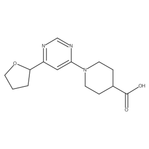 1-[6-(Oxolan-2-yl)pyrimidin-4-yl]piperidine-4-carboxylic acid结构式