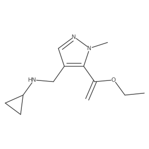 N-{[5-(1-ethoxyethenyl)-1-methyl-1H-pyrazol-4-yl]methyl}cyclopropanamine Structure