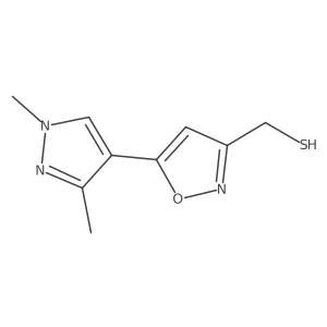 [5-(1,3-dimethyl-1H-pyrazol-4-yl)-1,2-oxazol-3-yl]methanethiol结构式