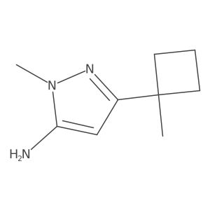 1-methyl-3-(1-methylcyclobutyl)-1H-pyrazol-5-amine结构式